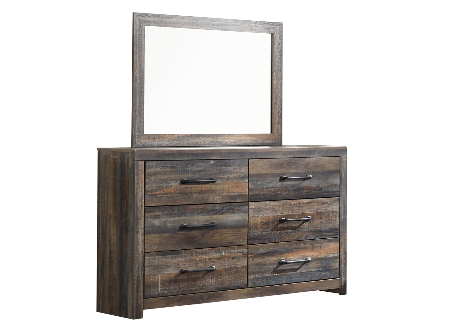 Drystan Panel Bed With 2 Storage Drawers With Mirrored Dresser