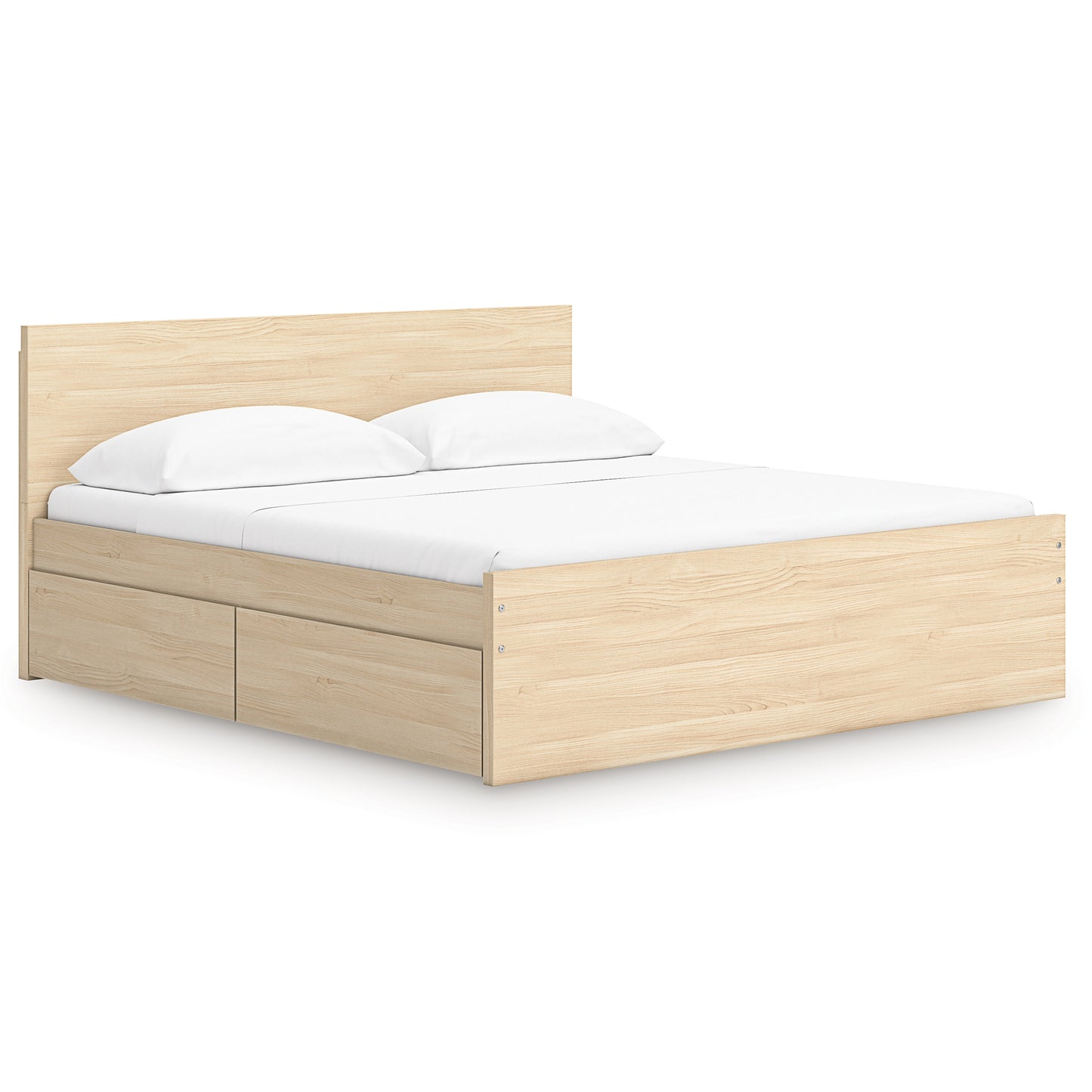 Onita King Panel Platform Bed with 2 Side Storage