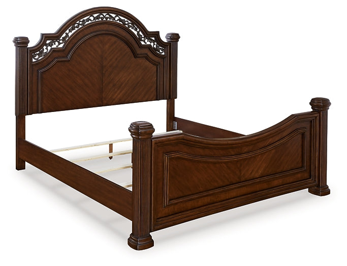 Lavinton King Poster Bed with Mirrored Dresser and Chest