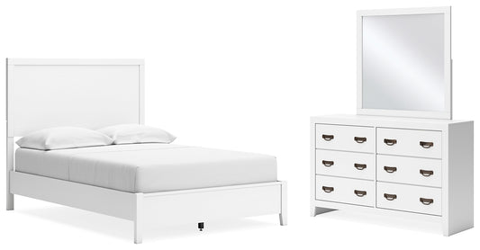 Binterglen Full Panel Bed with Mirrored Dresser