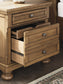 Feddinger King Panel Bed with Mirrored Dresser and Nightstand