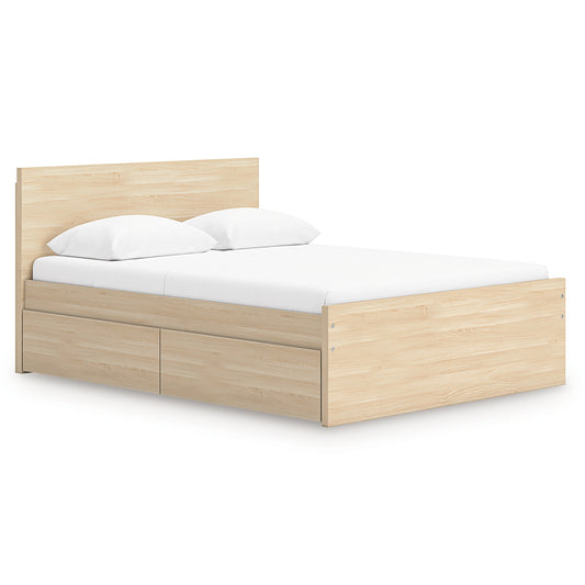 Onita Full Panel Platform Bed with 2 Side Storage