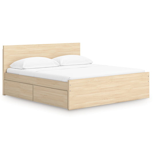 Onita King Panel Platform Bed with 2 Side Storage