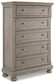 Lettner Queen Sleigh Bed with 2 Storage Drawers with Mirrored Dresser, Chest and Nightstand