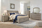 Lettner Queen Sleigh Bed with 2 Storage Drawers with Mirrored Dresser, Chest and Nightstand