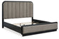 Rowanbeck King Upholstered Panel Bed with Mirrored Dresser, Chest and Nightstand