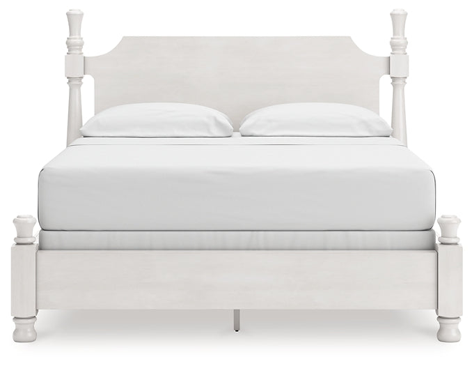 Rowlenstown California King Poster Bed, Dresser, Mirror and Nightstand