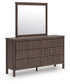 Pamytta Queen Upholstered Panel Bed, Dresser, Mirror, Chest and Nightstand