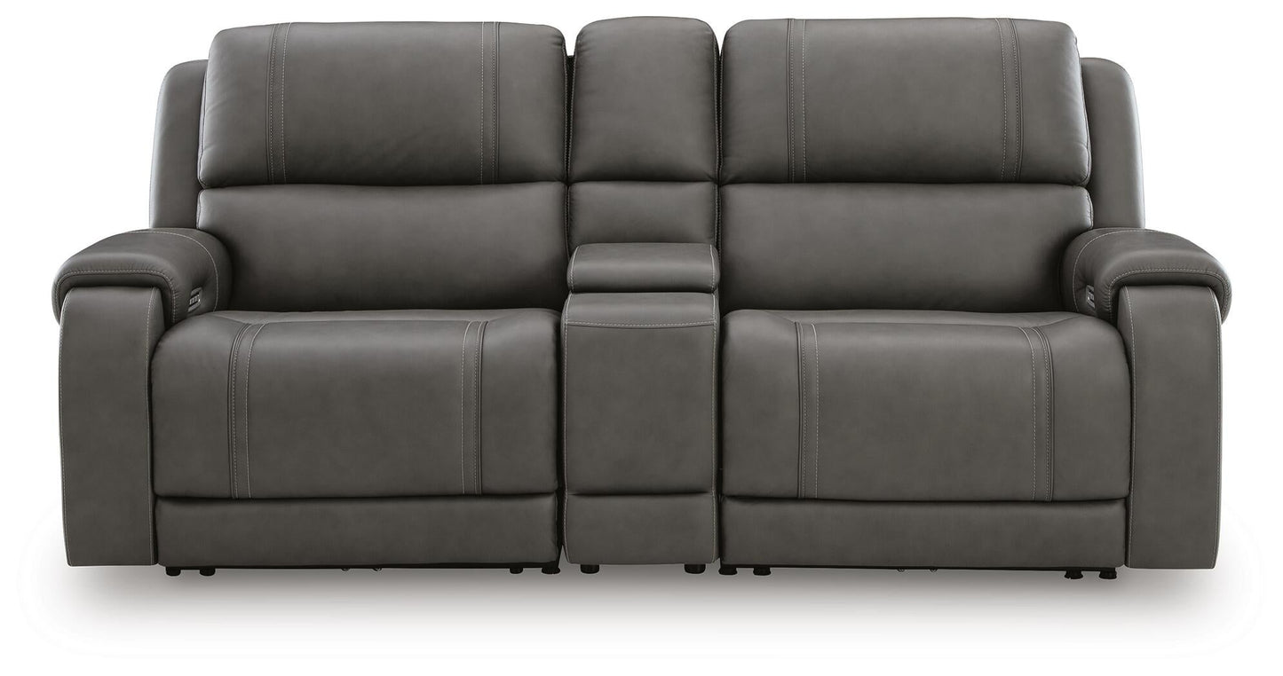 5Z - Pittson 3-Piece Power Reclining Sectional Loveseat with Console